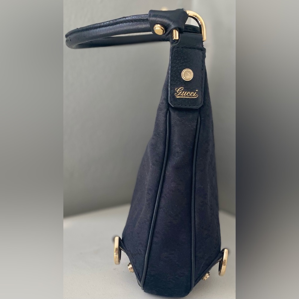 Gucci “Abbey” D-Ring Hobo Black Monogram Canvas - Picture 4 of 9
